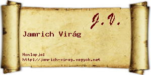 Jamrich Virág névjegykártya